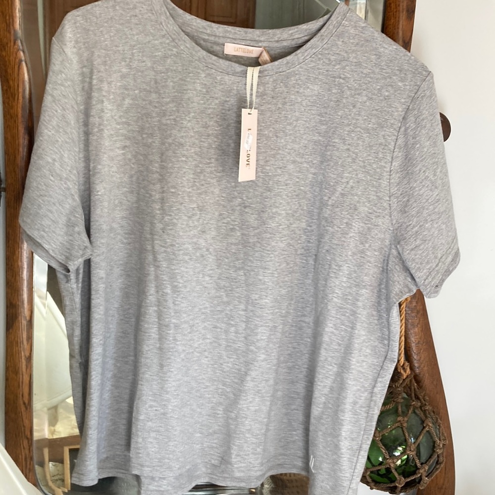 Latte love xL gray tee shirt NWT